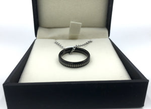 Tungsten 4mm Black Ring With Baseball Stitching (FREE SHIPPING)
