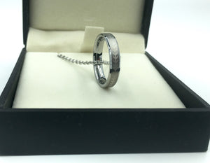 Tungsten 4mm Silver Ring with Baseball Stitching (FREE SHIPPING)
