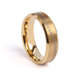 Tungsten 6mm Golden Ring with Baseball Stitching and Chain (FREE SHIPPING)