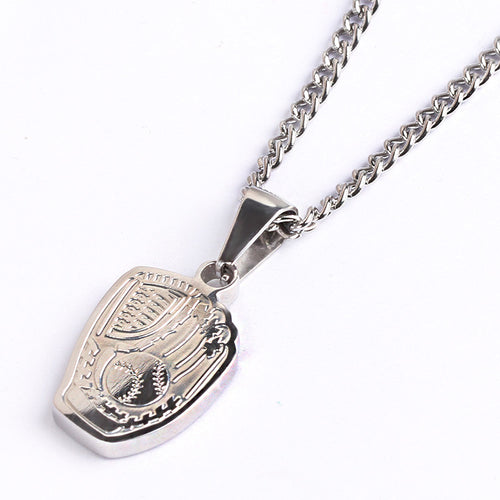 Stainless Baseball Glove Pendant and Chain (FREE SHIPPING)