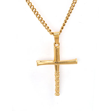 Golden Stacked Bat Cross Pendant with Chain (FREE SHIPPING)