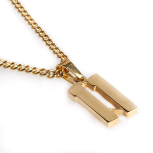 Golden Stainless Polished Jersey Number Pendant and Chain (FREE SHIPPING)