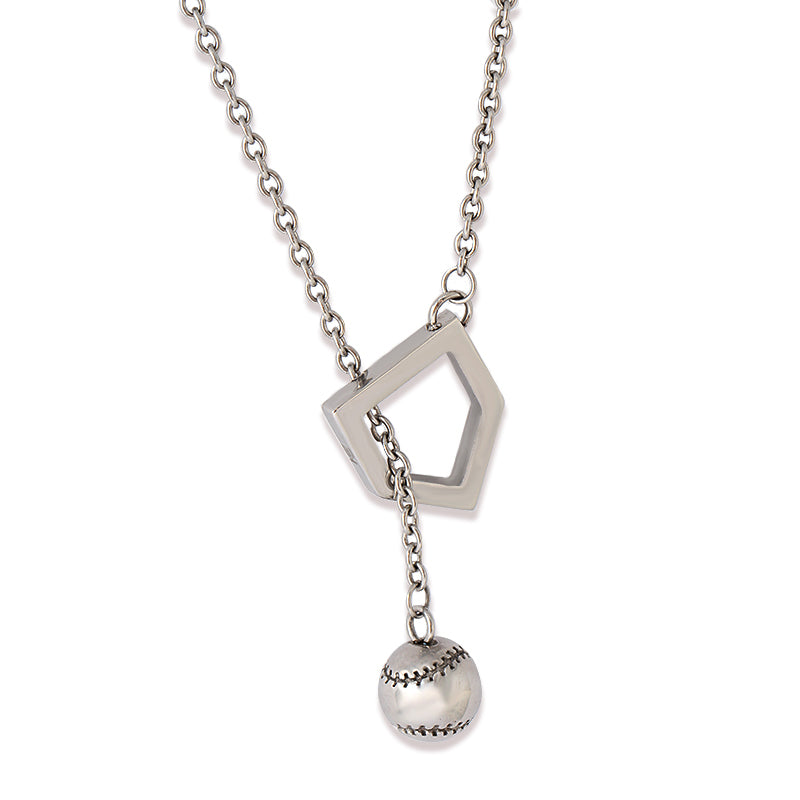 Stainless Ball and Home Plate Y-Type Necklace (FREE SHIPPING)