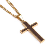 Golden Baseball Glove Leather Inlay Cross and Chain (FREE SHIPPING)