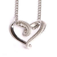 Stainless Baseball Stitched Infinity Heart Pendant and Chain