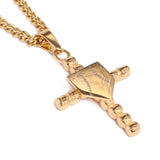 Golden Baseball Cross with Home Plate Pendant and Chain (FREE SHIPPING)