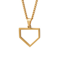 Golden Home Plate Pendant and Chain