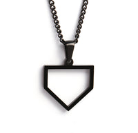 Black Home Plate Pendant and Chain