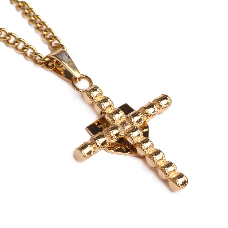 Golden Baseball Cross with Home Plate Pendant and Chain (FREE SHIPPING)