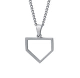 Stainless Home Plate Pendant and Chain (FREE SHIPPING)