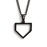 Black Home Plate Pendant and Chain (FREE SHIPPING)